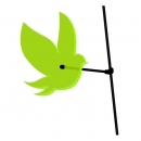 Lichtzauber Vogel klein grün